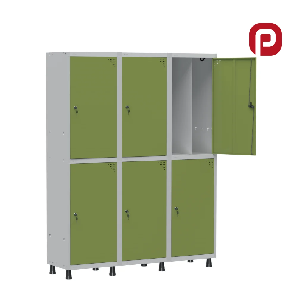 Roupeiro de Aço 06 Portas com Divisão Interna - Pandin