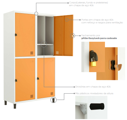 Locker Insalubre EasyLock - Linha Euro - Marzo Vitorino
