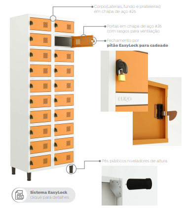 Locker Porta Objeto EasyLock - Linha Euro - Marzo Vitorino