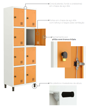 Locker Pitão Tranca Tripla - Linha Euro - Marzo Vitorino
