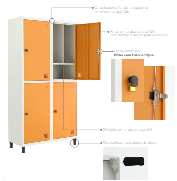 Locker Insalubre Pitão Tranca Tripla - Linha Euro - Marzo Vitorino