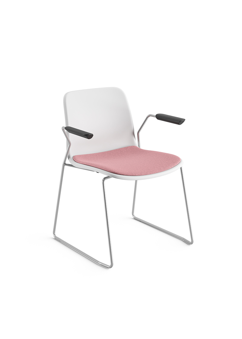 Linha Match - Cadeira Fixa arco, com braço 46967 - Cavaletti
