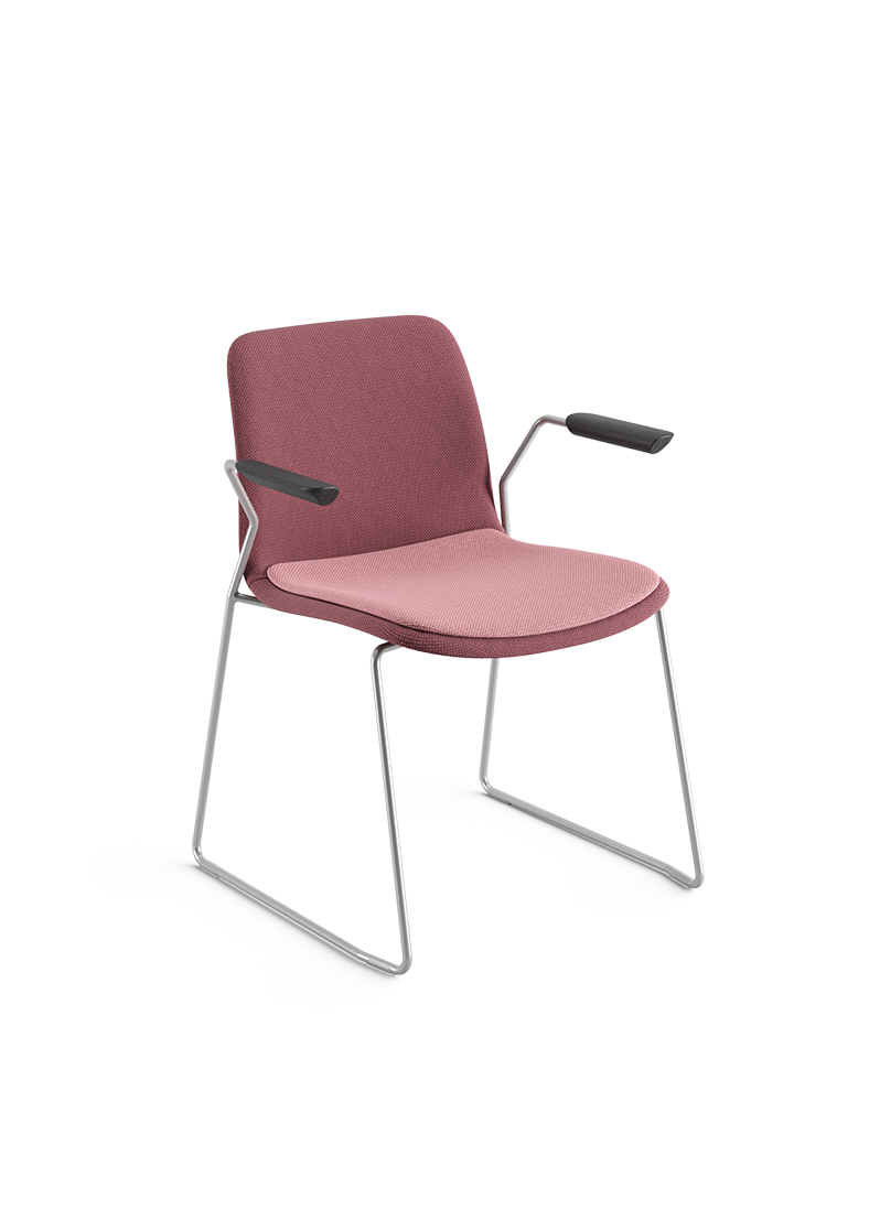 Linha Match - Cadeira Fixa arco, com braço 46977 - Cavaletti